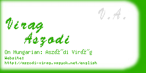 virag aszodi business card